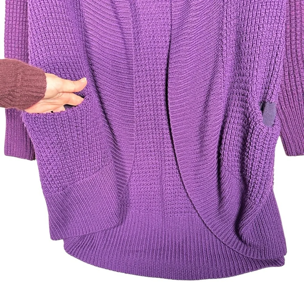 IBEX Chunky Merino Knit Open Front Cocoon Duster Cardigan - Picture 5 of 8